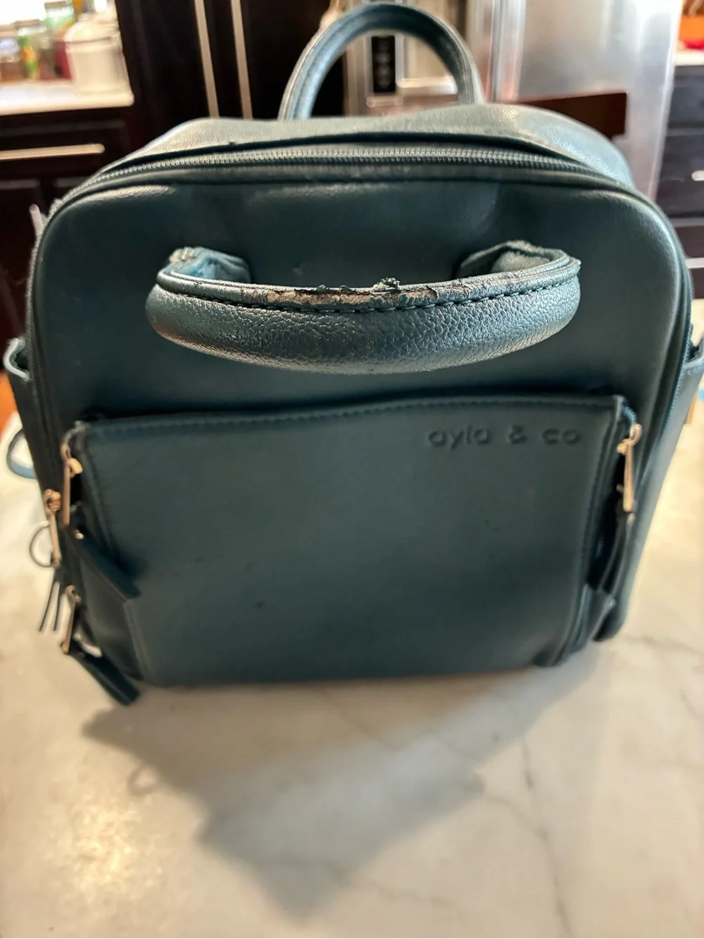 Ayla And Co Diaper Bag Olive Vegan Backpack